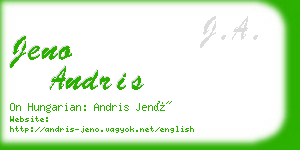 jeno andris business card